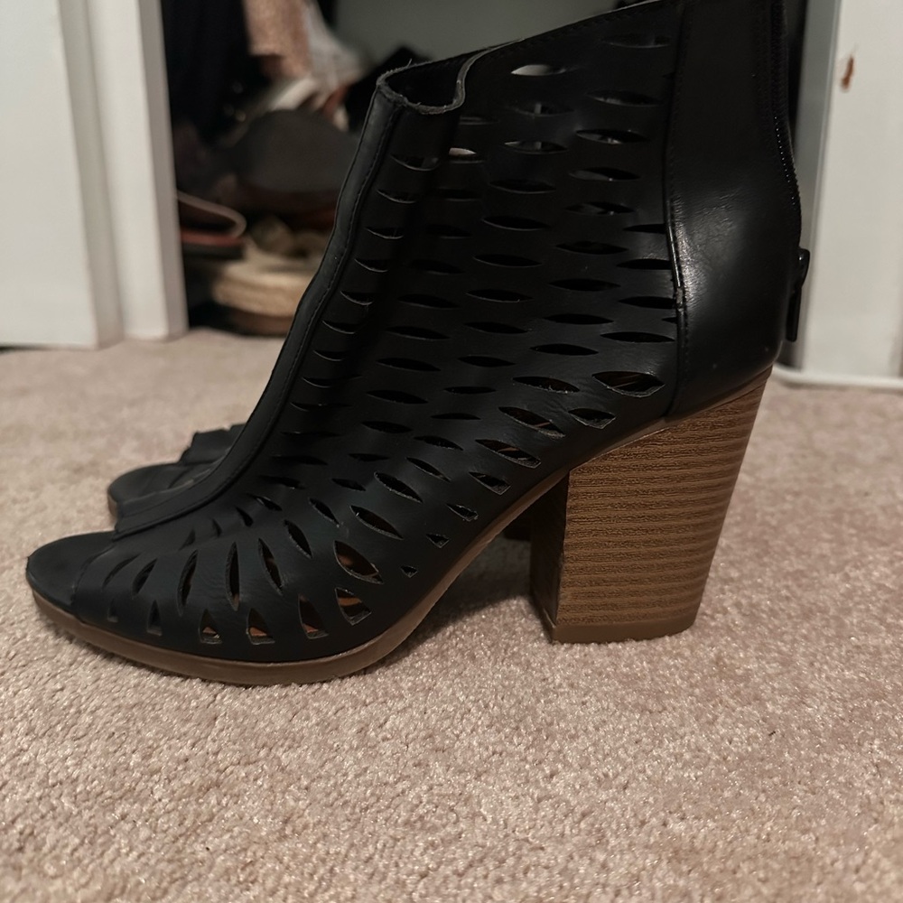 Black Cutout Ankle Boots